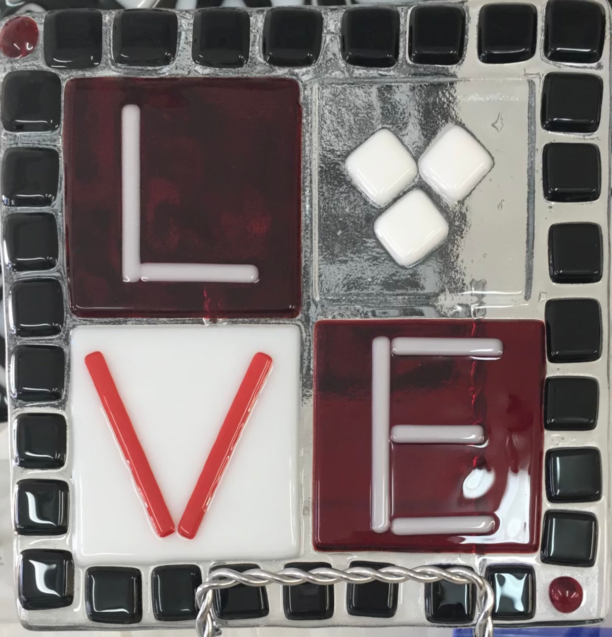 6" plate or suncatcher Fused glass, March 9, 1-3